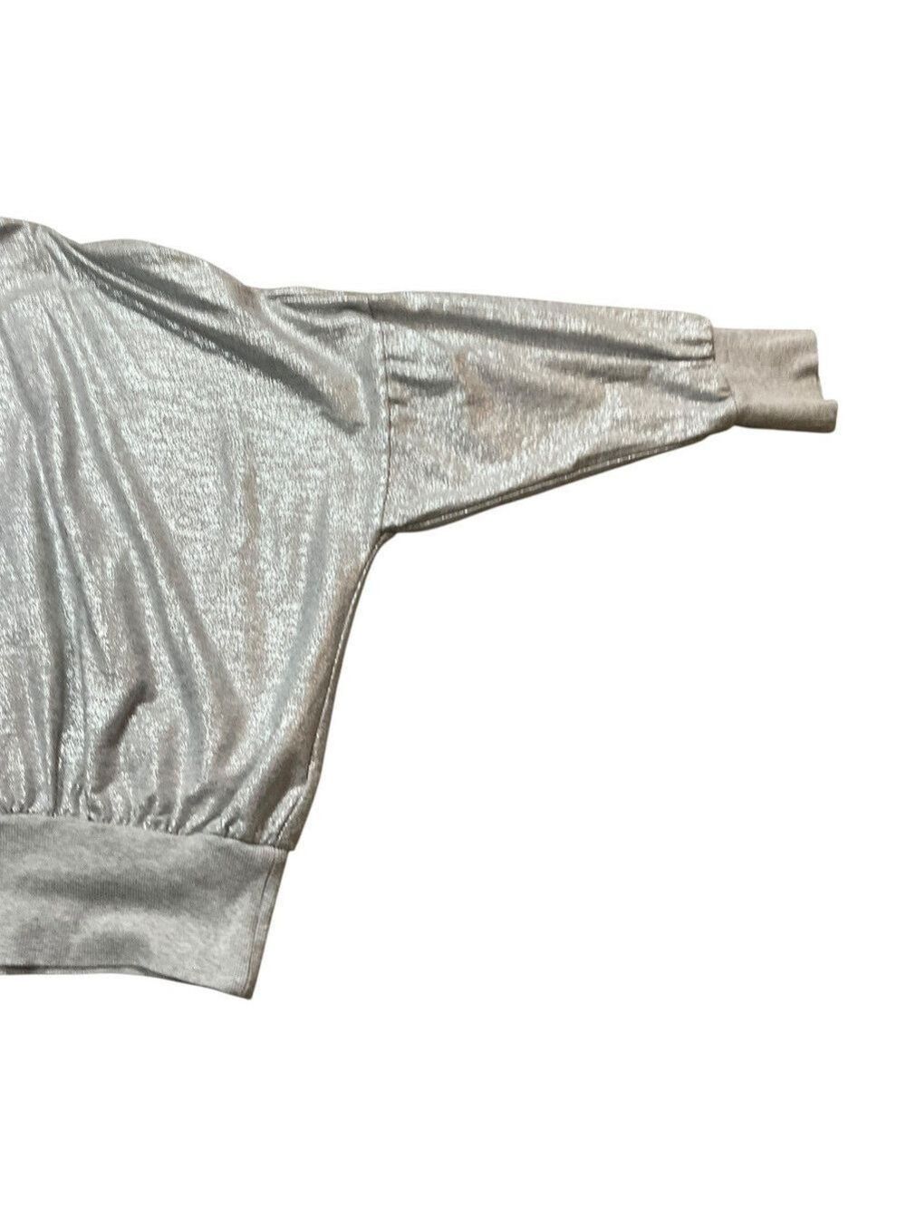 Karl Lagerfeld Paris Large Foiled Metallic Hoodie Light Heather silver - Picture 6 of 11